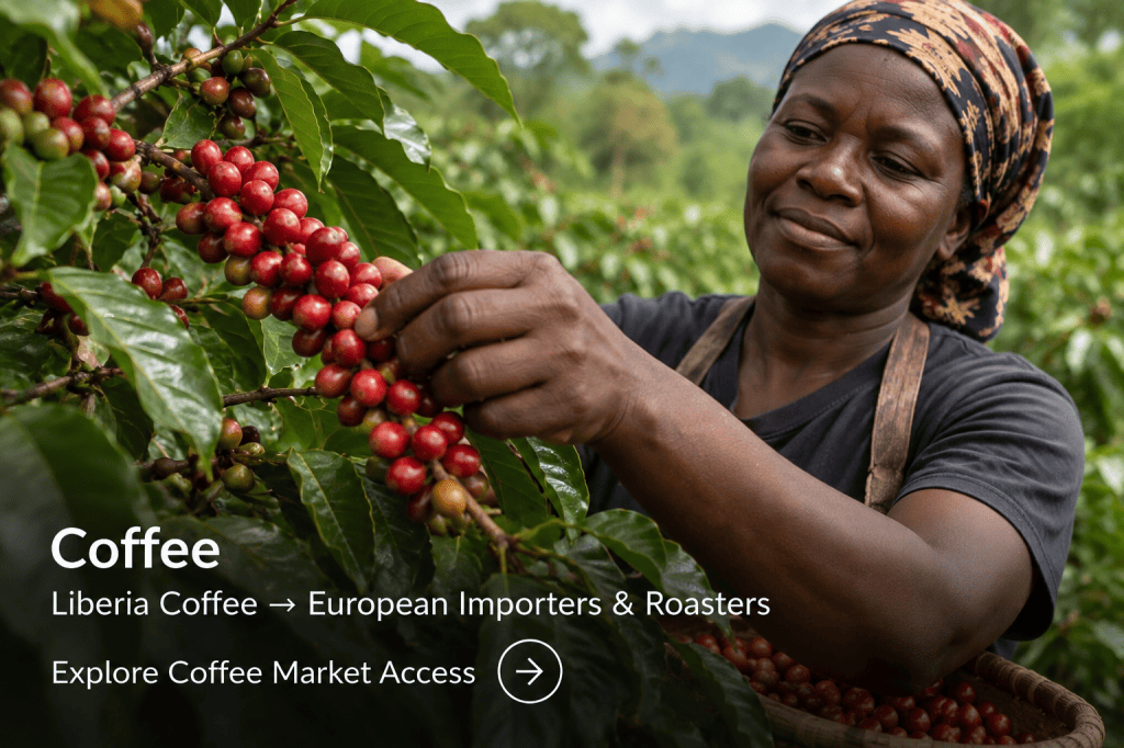 Coffee beans from Liberia for the European market